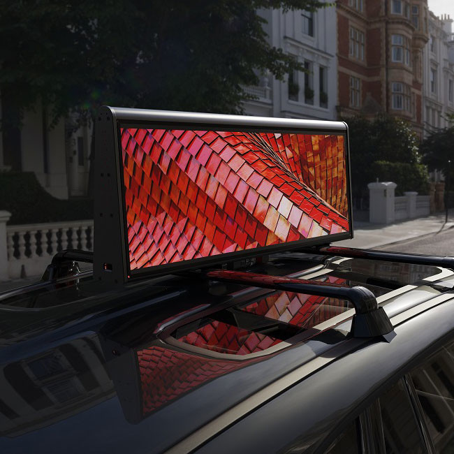 Dach LED des Taxi-P2.5 zeigen Taxi-Dach-Werbung RGB farbenreiche doppelte mit Seiten versehene im Freien an